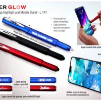 L141   PowerGlow Pen With Logo Highlight And Mobile Stand