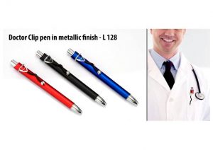 L128 Doctor Clip Pen In Metallic Finish