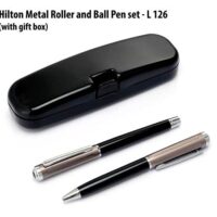 L126   Hilton Metal Roller And Ball Pen Set