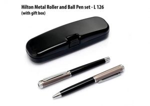 L126 Hilton Metal Roller And Ball Pen Set
