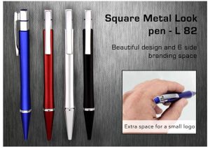 L82   Square Metal Look Pen