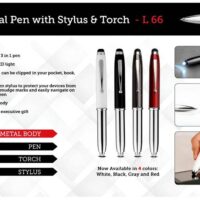 L66   Metal Pen With Stylus & Torch