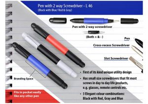 L46   Pen With 2 Way Screwdriver