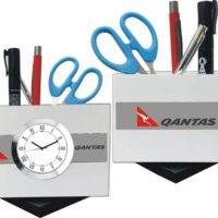 Table Clock With Rotating Pen Stand