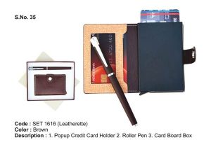 Metal Pen & Card Holder Set