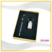 2 in 1 Metal Pen with Metal Key Chain