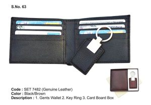 Black Card Holder Keyring Gift Set