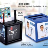 A109   Table Clock With Pad And Mobile Holder