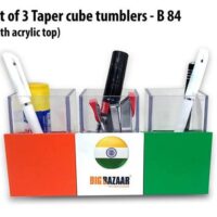 B84   Set Of 3 Taper Cube Tumblers With Acrylic Top