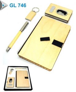 Wooden Notebook And Pen Gift Set