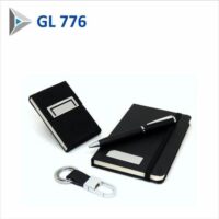 Leather Keychain Pen Notebook Gift Set