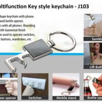 J103 Key Style Keychain With Bottle Opener And Phone Holder