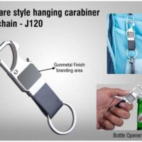 J120 3 In 1 Hanging Carabiner Keychain With Opener