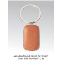 J39 Wooden Round Edge Key Ring