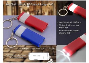 J46 Keychain With 2 LED Torch And Lamp