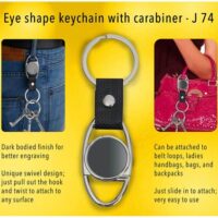 J74 Eye Shape Keychain With Carabiner