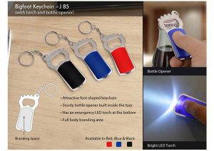 J85 Bigfoot Keychain With Torch And Bottle Opener