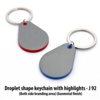 J92 Droplet Shape Keychain With Highlights