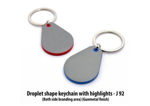 J92 Droplet Shape Keychain With Highlights