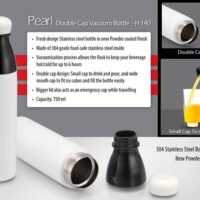 Pearl Double Cap Vacuum Bottle H 140