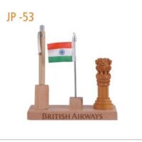 Wooden Flag Pen Stand