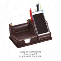 Leather Mobile Holder with Pen Stand