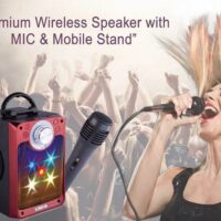 Premium Speakers With Mic & Mobile Stand