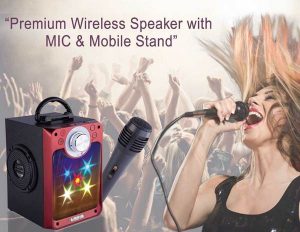 Premium Speakers With Mic & Mobile Stand