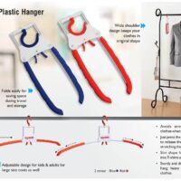 Folding plastic hanger E-204