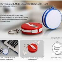 Round Keychain With Multi connector Data Cable C 29