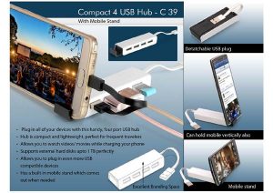 Compact 4 USB Hub  Mobile Stan