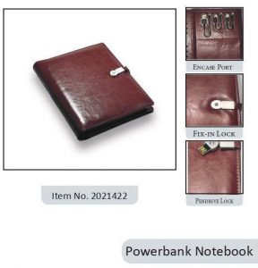 Black Power Bank Notebook & Pen gift Set