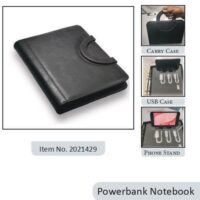 Leather Power Bank Notebook with Pen