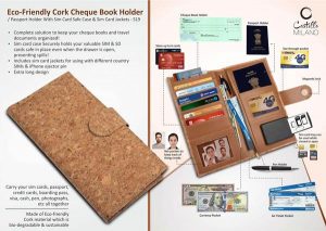 Eco Friendly Cork Cheque Book Holder S 19