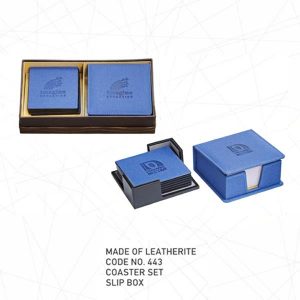 Blue 2 in 1 Coaster Sets With Pads