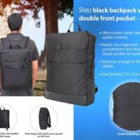 S06 Black Backpack Front pocket
