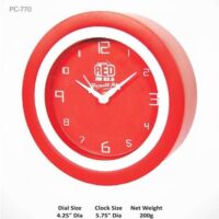 Red Round Table Clock