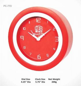 Red Round Table Clock