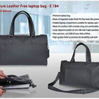 E 184 Premium Leather Free Laptop Bag