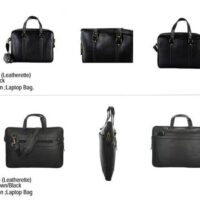 Black Designer Leather Laptop Bag 808
