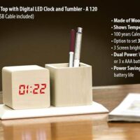 Digital LED Clock With Pen Stand A 120