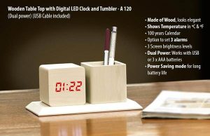 Digital LED Clock With Pen Stand A 120