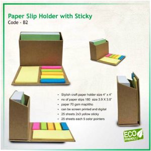 Paper Slip Holder With Sticky Post It