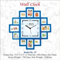Blue Collage Wall Clock