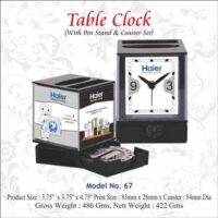 Office Table Clock with Coaster Sets
