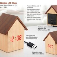 Hut Shape Wooden LED Clock A 121