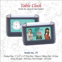 Table Clock With Pad Holder