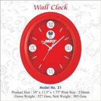 Red Oval Wall Clock