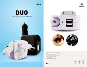 2 In 1 Car And Home Charger With 2 USB Ports DUO