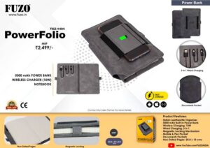 Fuzo Powerfolio Wireless Power Bank Charger Notebook